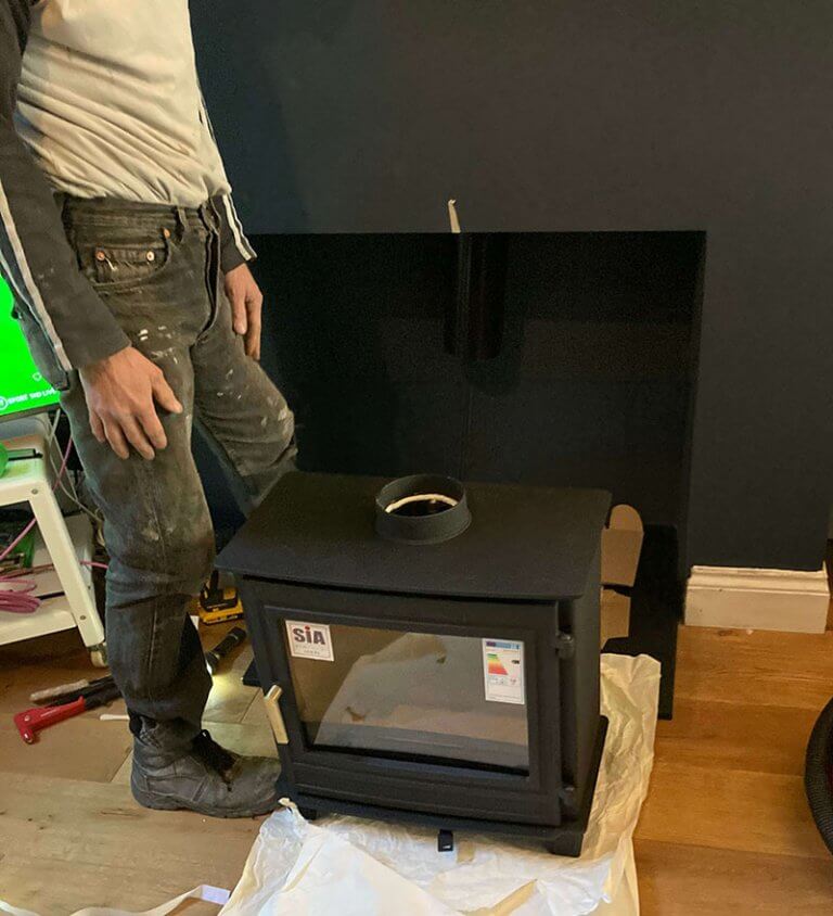 wood burner ready to connect